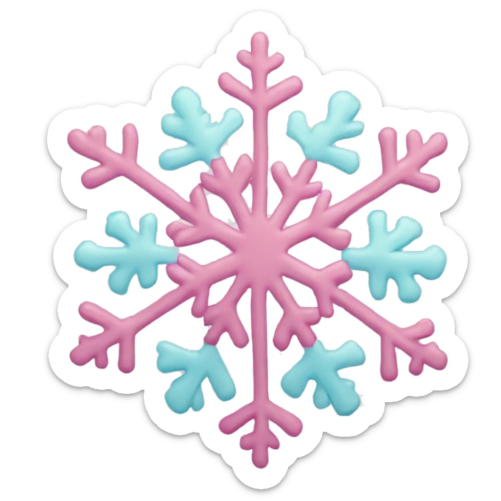 pastel pink snowflake  sticker