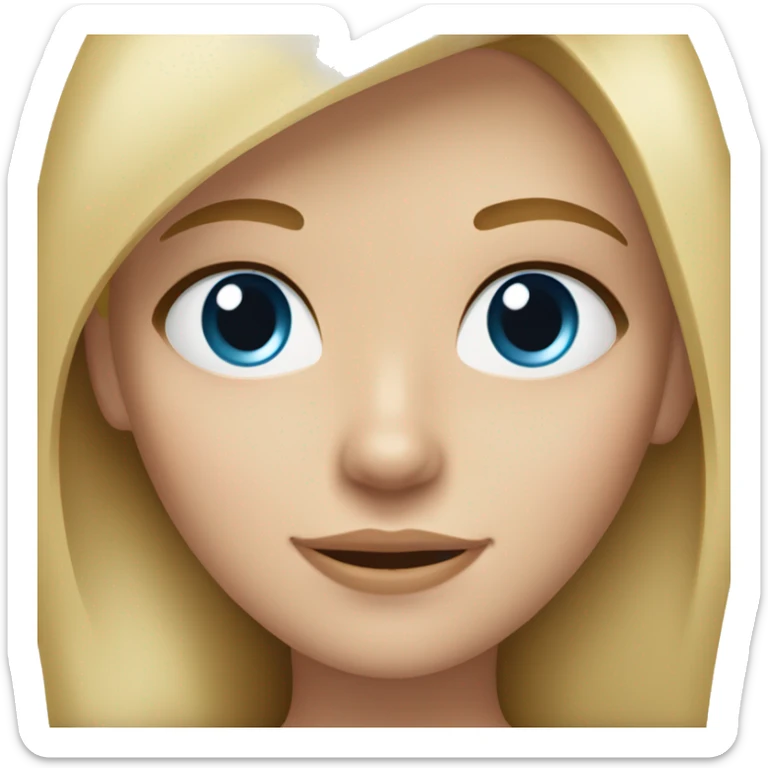 A Girl with blonde Brown Hair but Most of it blonde with blue eyes  sticker