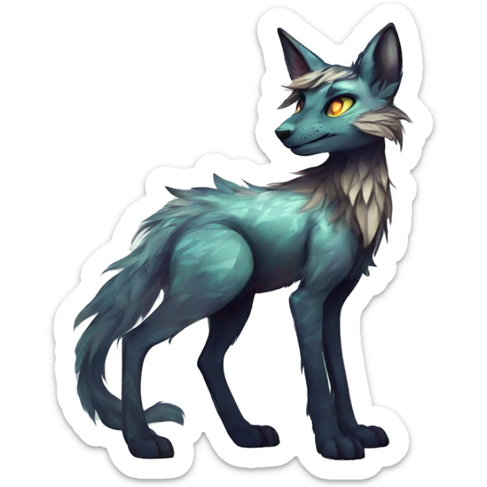 Cool cute Kawaii edgy fantasy shiny animal  fursona Fionbri vernid by griffsnuff & LiLaiRa & Falvie full body sticker