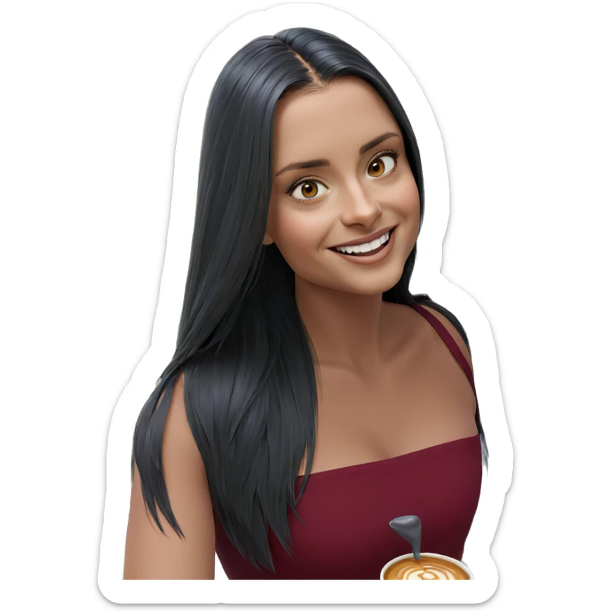 smiling girl with cup outdoors sticker