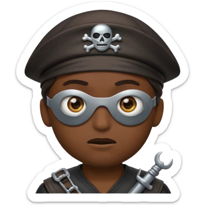 animated emoji for a player called prophet of doom I Dont Know shruging emote needs to be white male space pirate themed and dark sticker