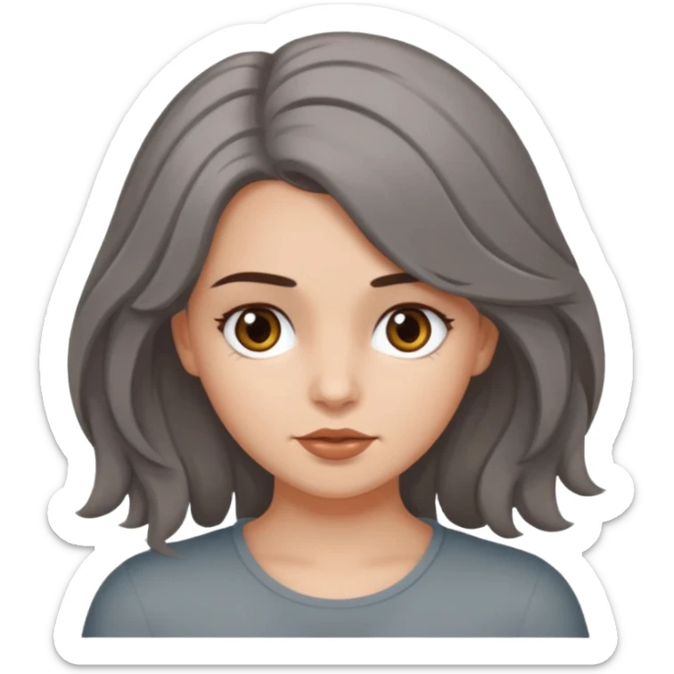 Une fille qui s’appelle Angèle aux cheveux marrons de neuf ans, qui adore les Capi, barra et aux yeux gris sticker