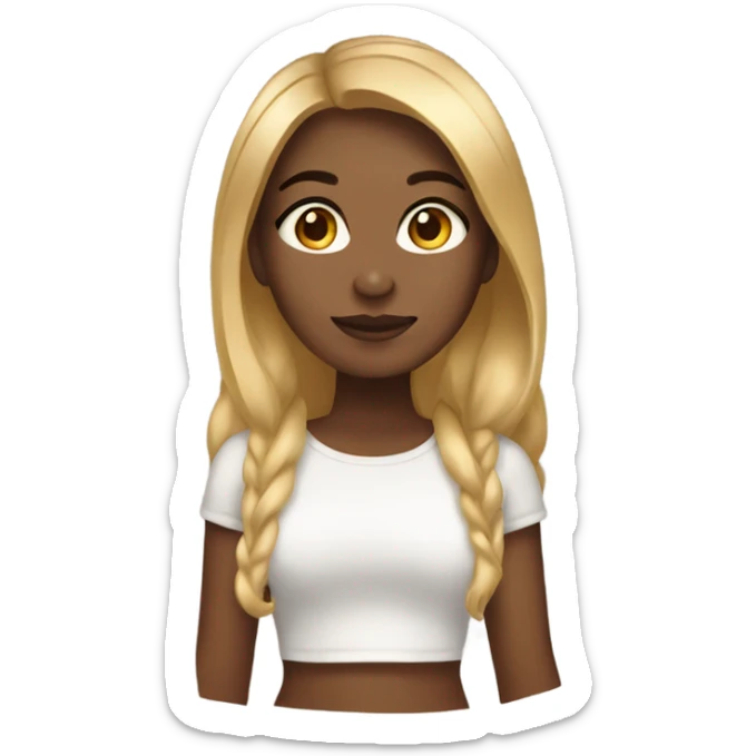 Brown skin girl with honey blonde hair sticker
