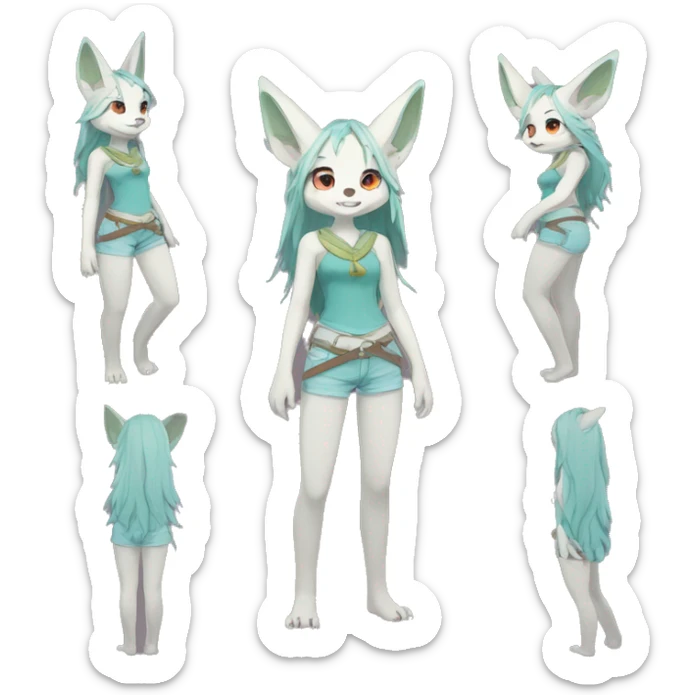 Anthro cool cute kawaii LiLaiRa-Modern-Vernid-Fakémon Full Body sticker