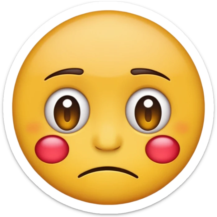 cartoon sticker of a sad emoji with a frown, colorful and cheerful, no text, suitable for WhatsApp and Instagram sticker