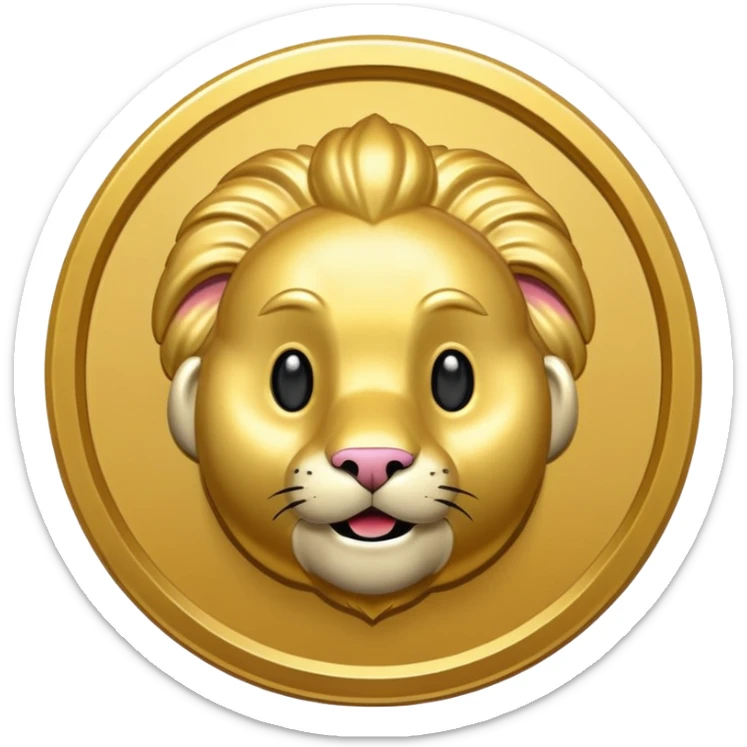 hey help me generate a flat golden token that has only ther head of my companies mascot in the center can you do that for me? sticker