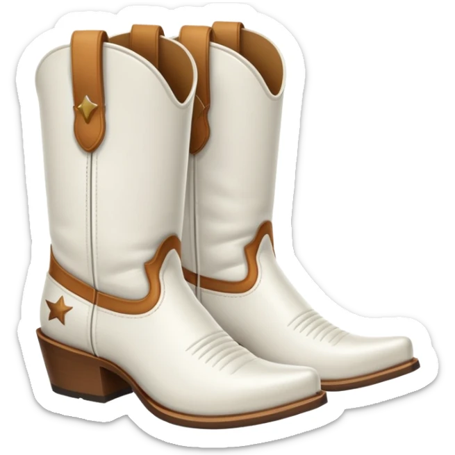 Can you make a cute pair of classic cowboy boots that are just the white outline of them sticker