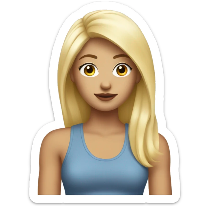 stylish girl in tank top and blond hair  sticker