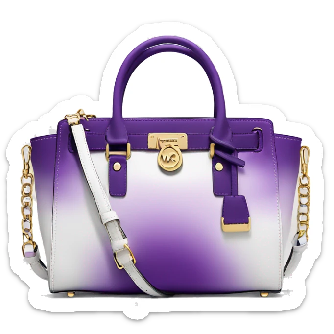 Realistic royal purple to white ombre michael kors satchel purse. sticker