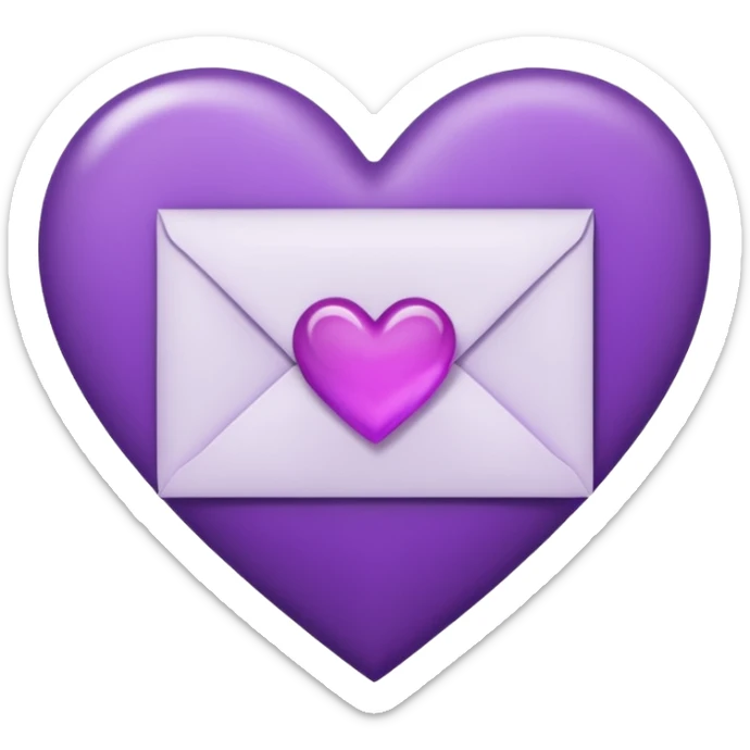 IOS's love letter emoji but with a purple heart instead of a red heart sticker