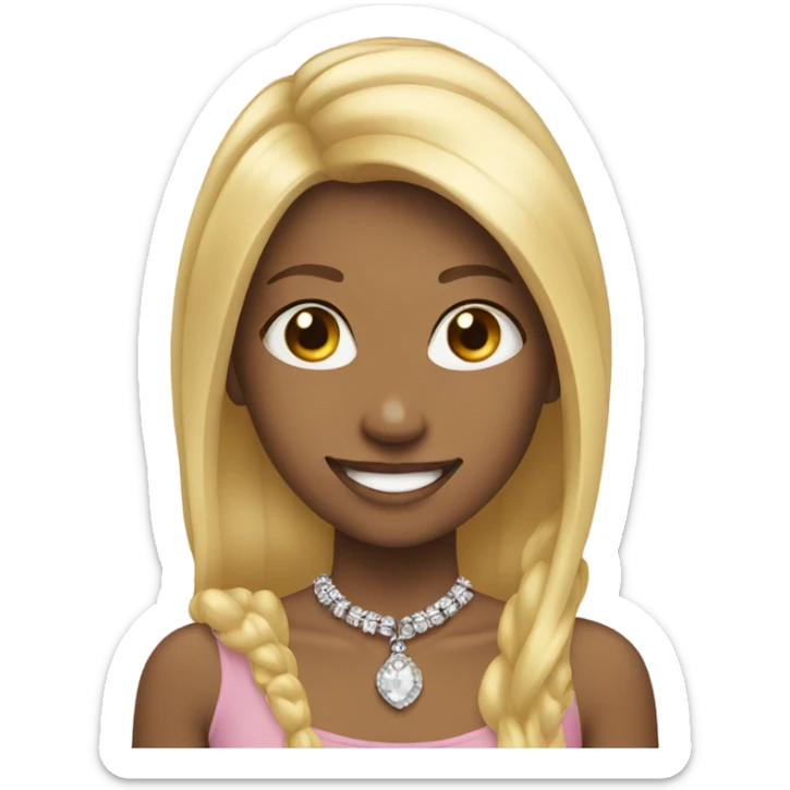 smiling girl with jewelry blonde hair sticker