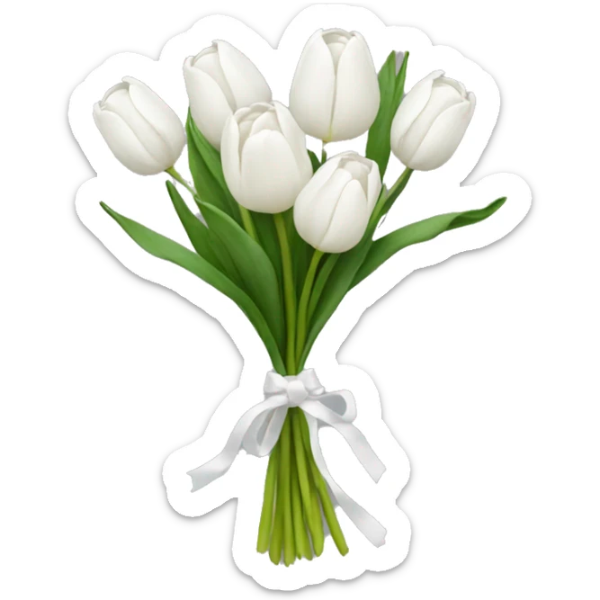 white tulip bouquet  sticker