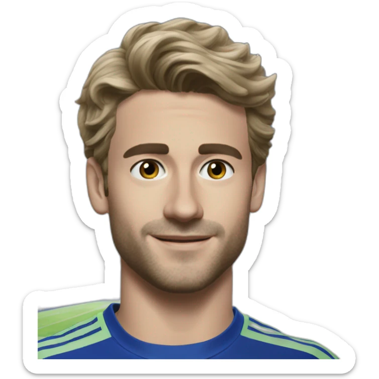 Antoine Dupont jouant au foot au Réal Madrid sticker