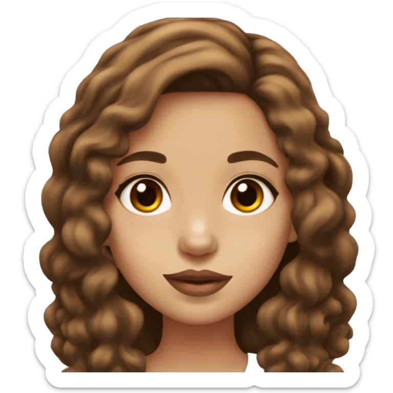 Beautiful girl with puffy lips with long brown hair with English Cocker Spaniel sticker