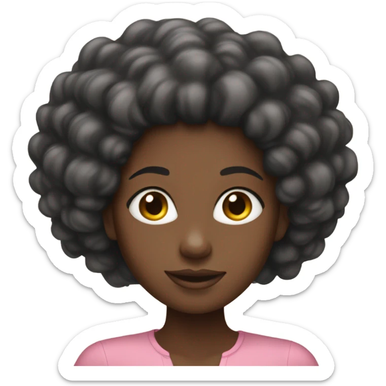 Black girl with beautiful hair and pink blouse  sticker
