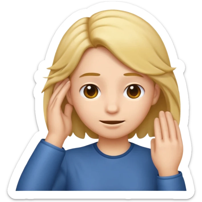 can you make a emoji of tucking hair behind an ear  sticker