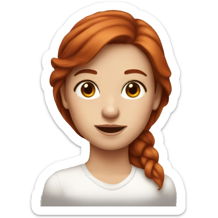 portrait of a girl with auburn hair sticker