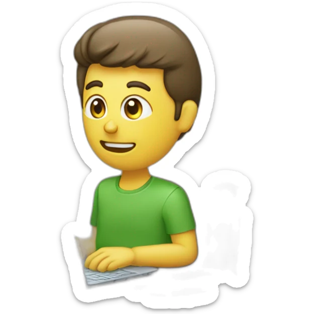 tecnico con una laptop y en su camisa las letras "IP" en color verde sticker