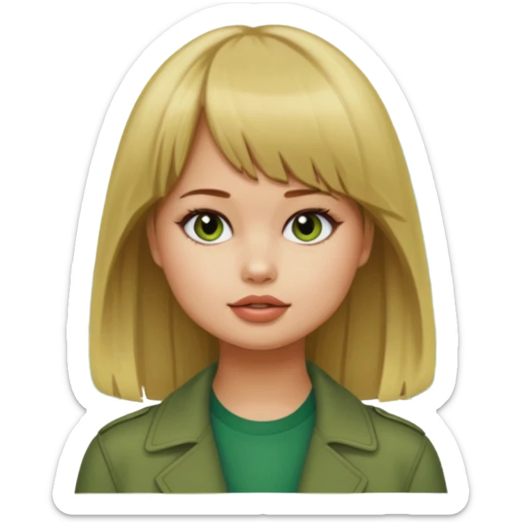 Debby Ryan (dirty blonde hair straight bangs) with Big City Greens sticker