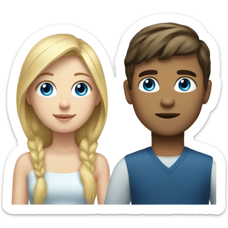 blonde girl blue eye brunette man blue eyes sticker