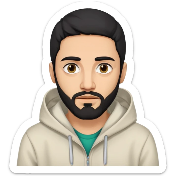 Marocan drugs dealer man with a hoody and drugs and black hair and beard  sticker