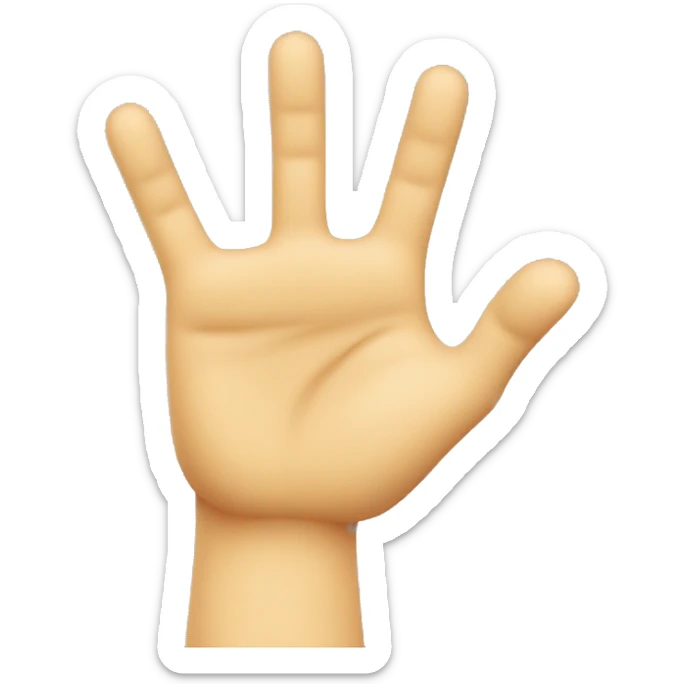 Emoji 5 doigts de la main avec le pouce plié sur la paume sticker