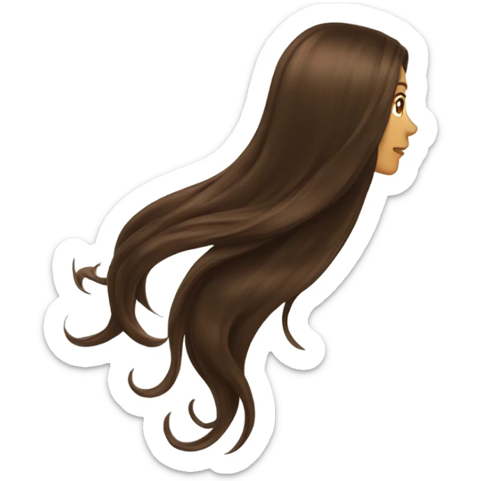 long brown hair from the back sticker