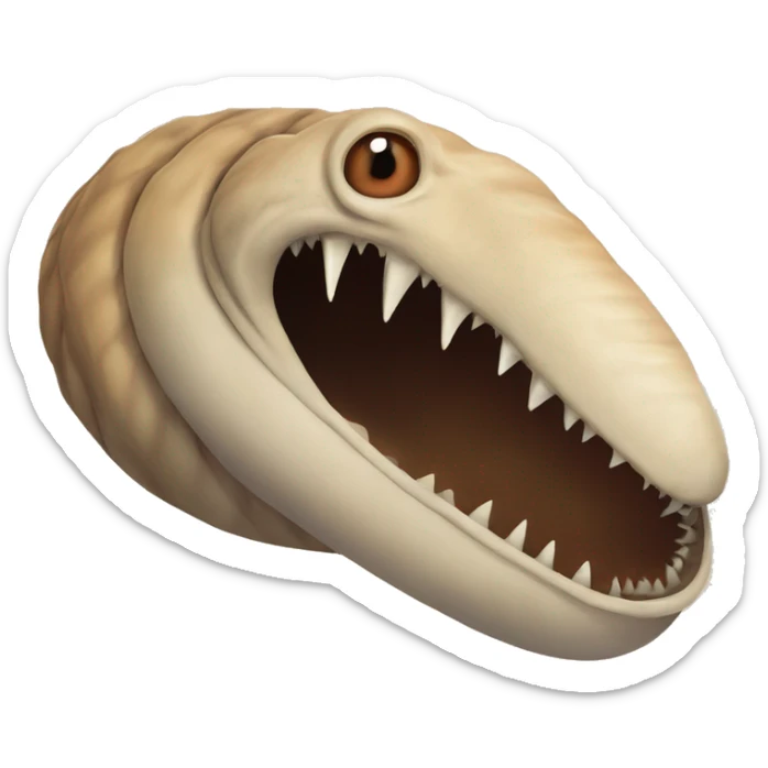 Shai-Hulud dune sandworm with mouth but no eyes and no nostrils sticker
