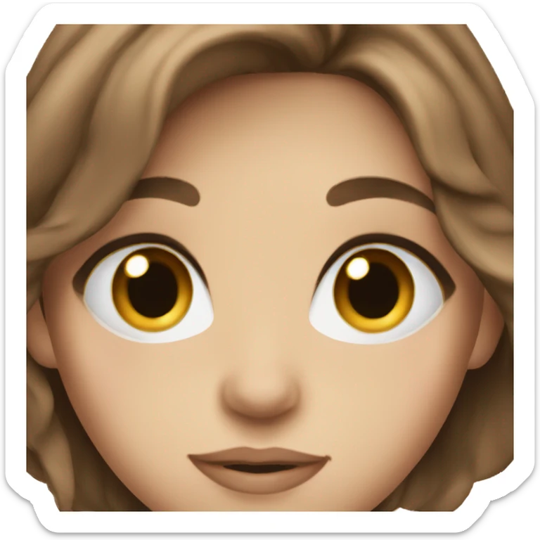 Pretty girl brown hair blue eyes sticker