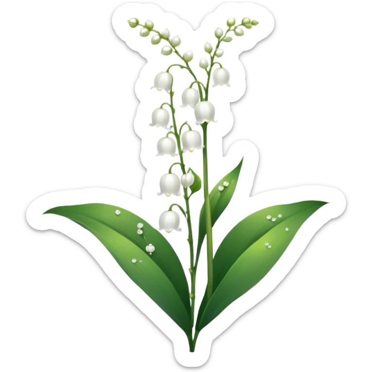 Shiny Pretty Gorgeous Elegant Aesthetic Glittery Lily of The Valley sticker