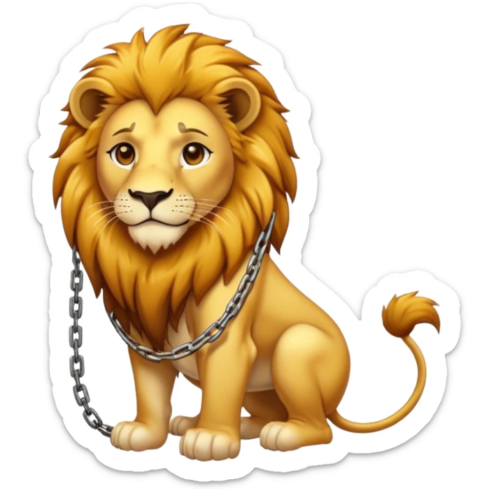 Chains next to a lion sticker
