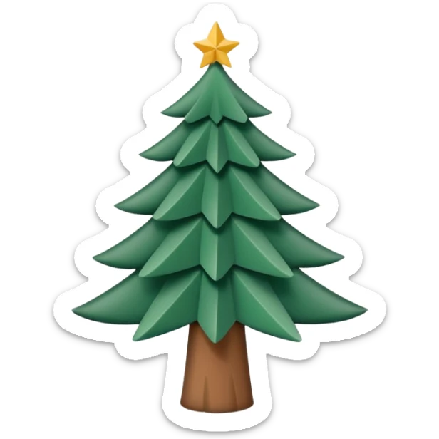 Lignes gravées dans papier en forme de petit sapin. Traits délicats. Logo pour réseaux sociaux. sticker