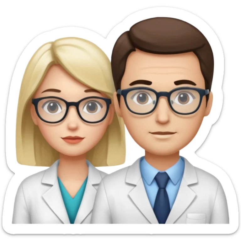 Perfect love. Psychologist girl and a futurologist man sticker