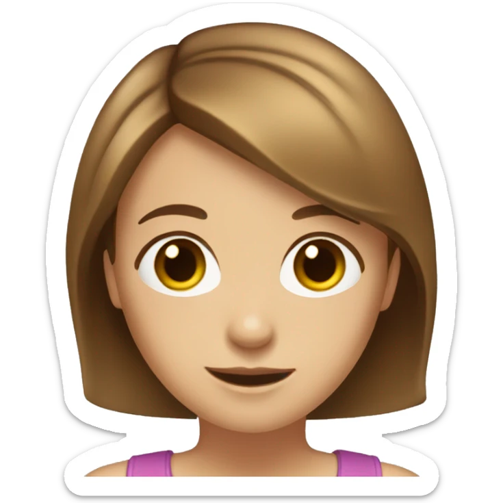 Light brown hair shoulder length hair with brown eyes girl sticker