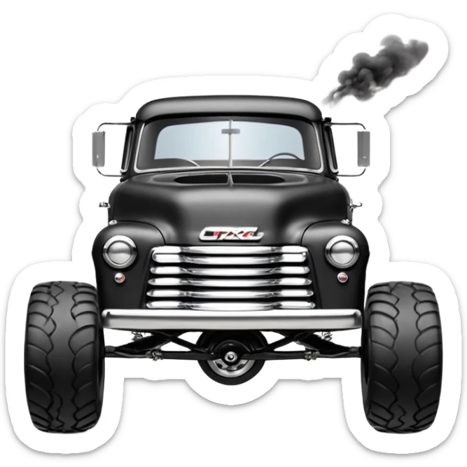 1:10 off-road lcg smoking Arrma Traxxas Basher Wednesday Adam’s 1954 blackened tarnished hotrod streamlined anime Chevrolet extended cab rc pickup ( extra wide low-profile pin tires chrome wheels without fenders) sticker