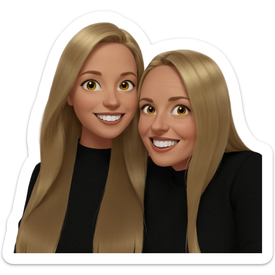blonde girls sharing a smile sticker