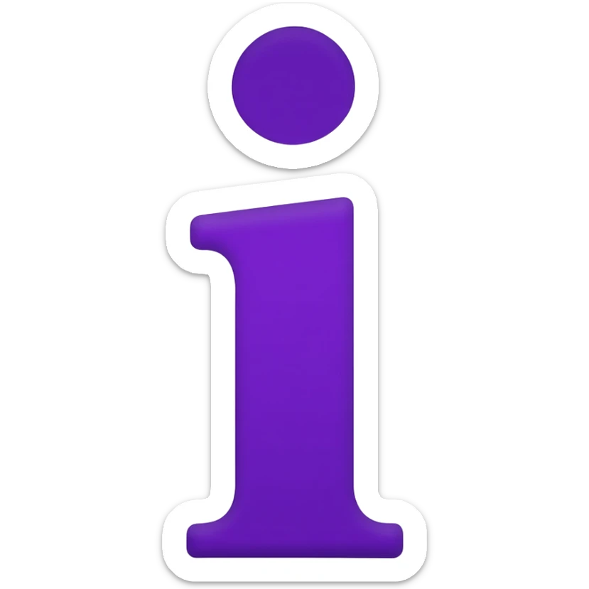 letter i purple sticker