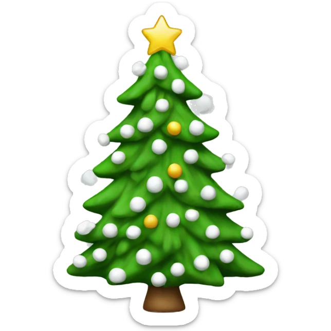 White Christmas tree sticker