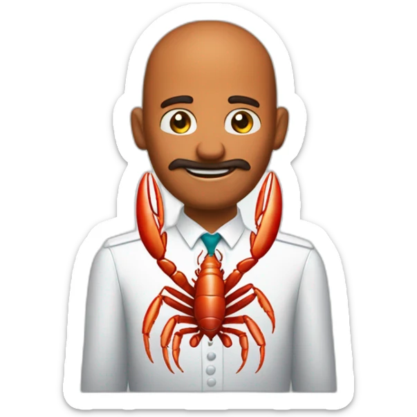 Homme homard qui mange des céréales sticker