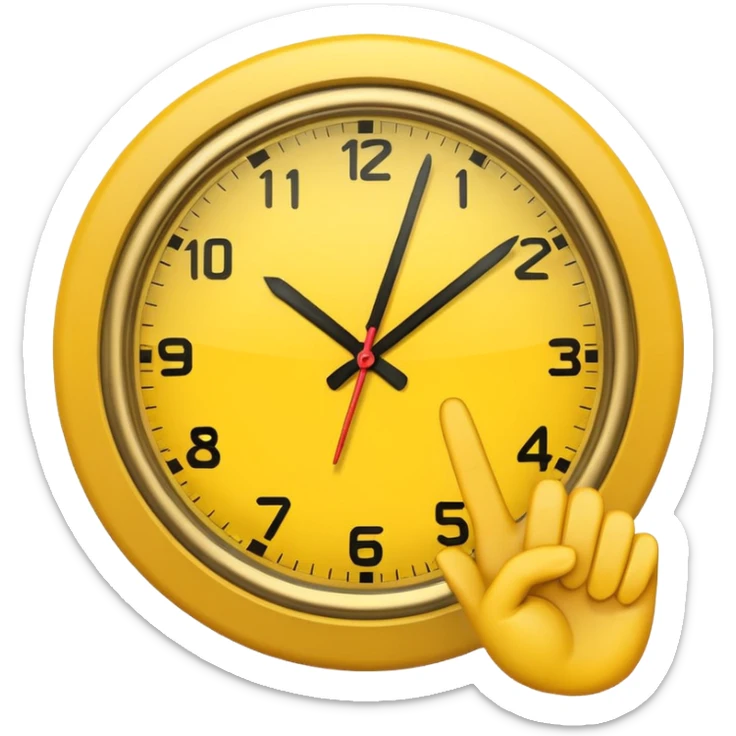 I want a clock it emoji with the fingers like the latest trend with two fingers sticker