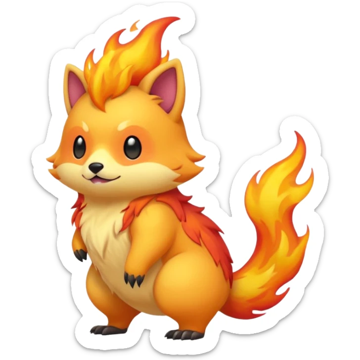 Cool cute edgy kawaii Quilava-animal-creature-hybrid full body sticker