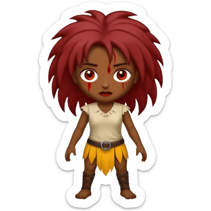 Faça uma garota com um cabelo castanho, muito, muito escuro, quase preto, Faça ela zumbi sticker