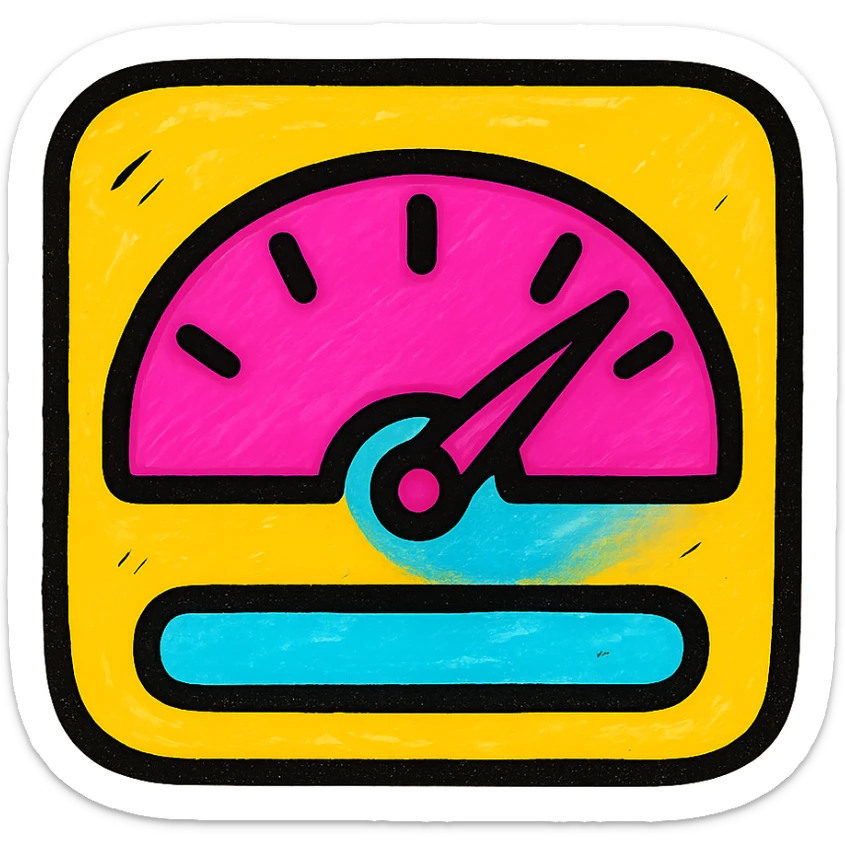 dashboard icon, modern flat color style, simple and clear, suitable for app interface sticker