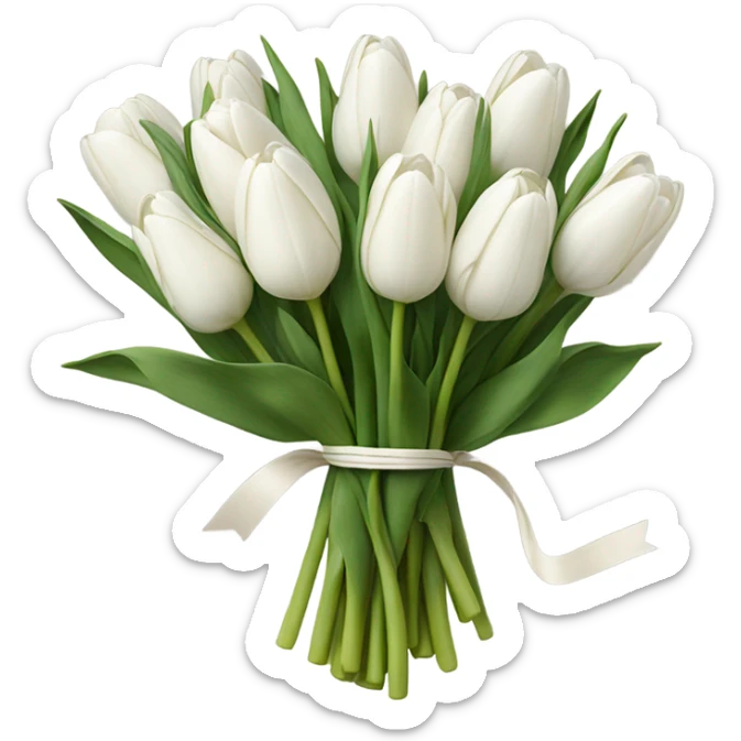 white tulip bouquet  sticker