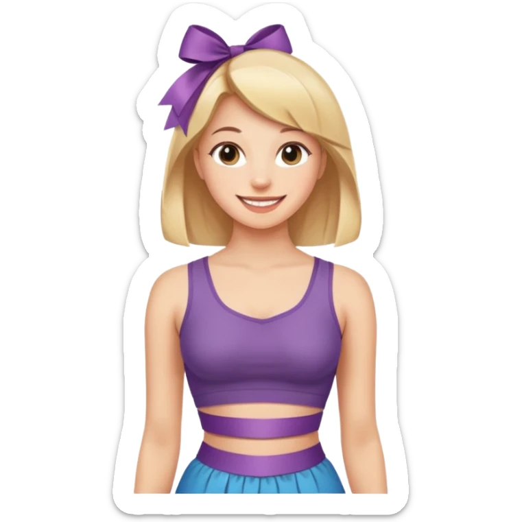 Kurdeleli güzel göbeği açık fit beli zayıf bir kız sticker