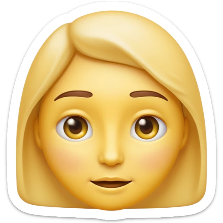 Generate a high-quality iPhone-style emoji of a face with yellow cream applied under the eyes, realistic shading, smooth gradient colors, rounded and cute 3D cartoon style, subtle facial expres
 sticker