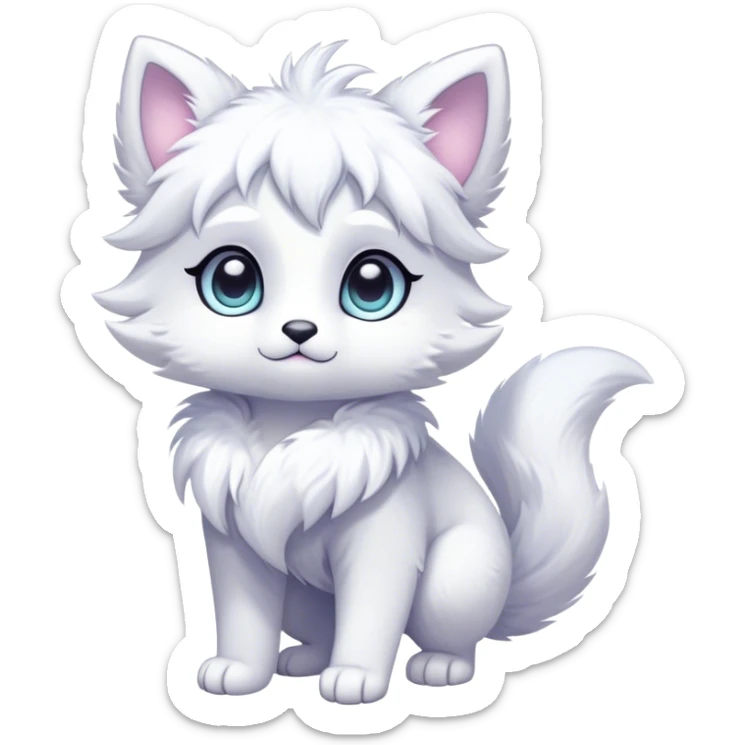 Full body Kawaii bright fantasy ethereal anthro fursona animal sticker