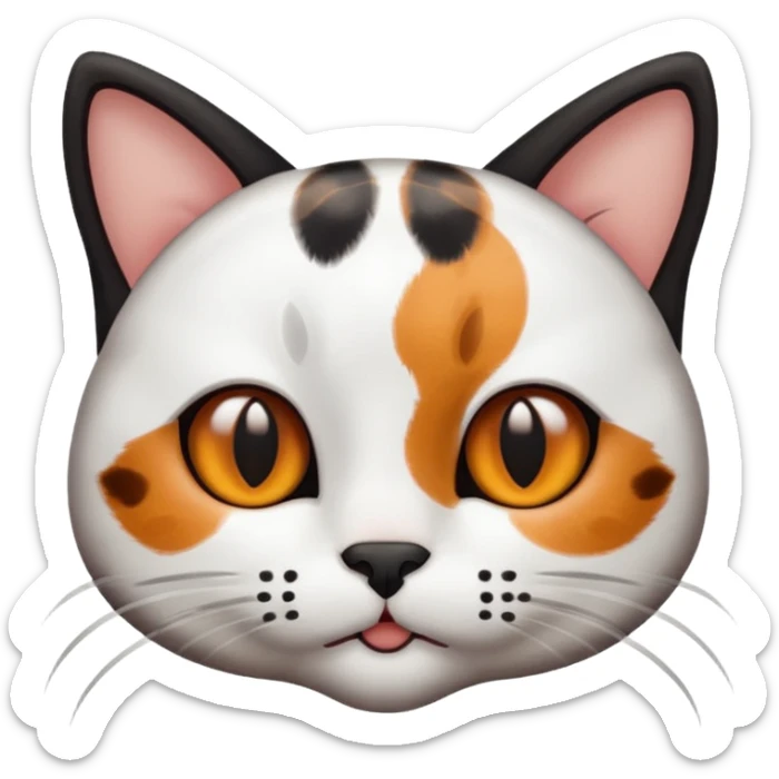 Cat blanco y negro con manchas marrones sticker
