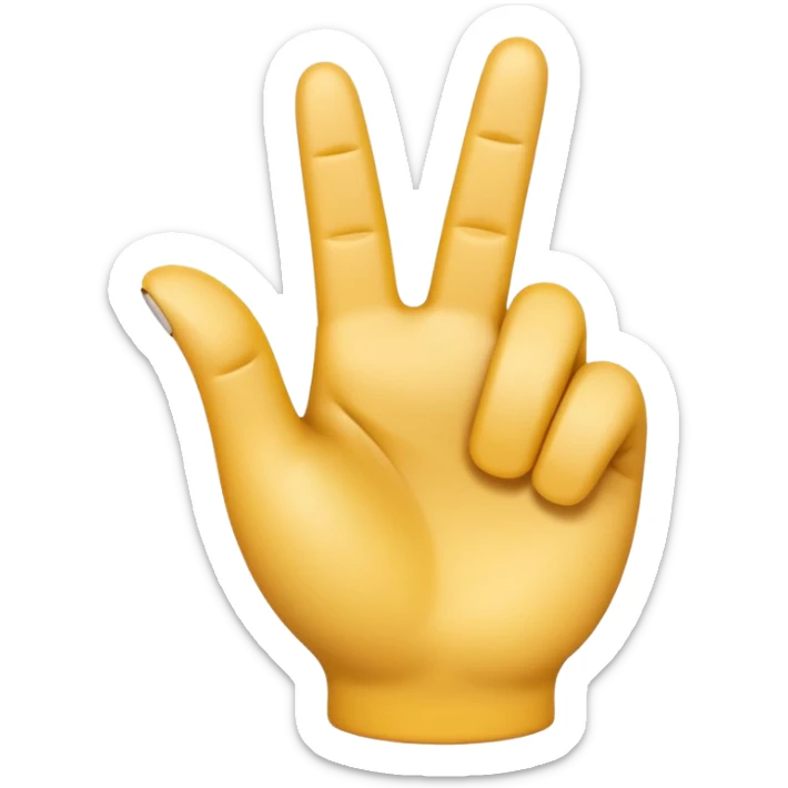 A 3D emoji in iOS emoji aesthetic style of a hand making a trigger-like gesture, with the index finger extended forward and the thumb raised upward, other fingers folded, clean white background, glossy and smooth Apple-style design sticker