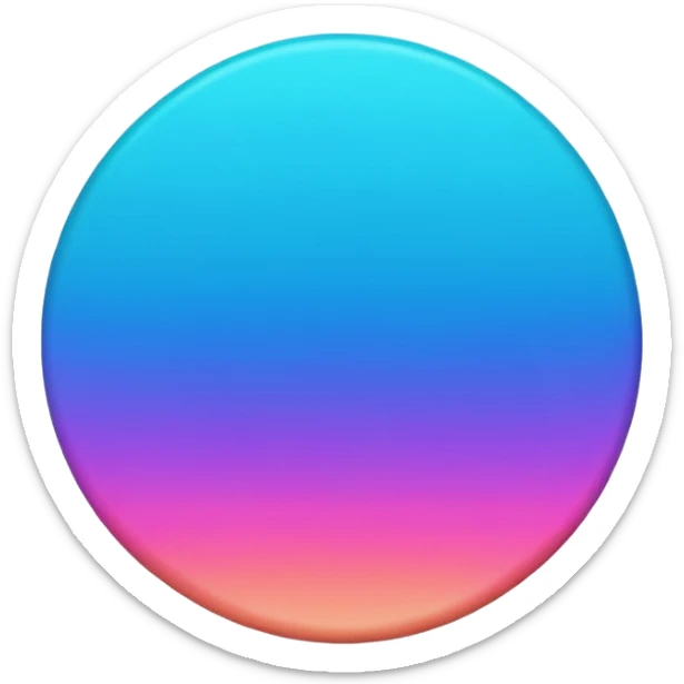 Credit coin in gradient of turquoise, blue, pink, purple, and coral as the main surface 3d sticker